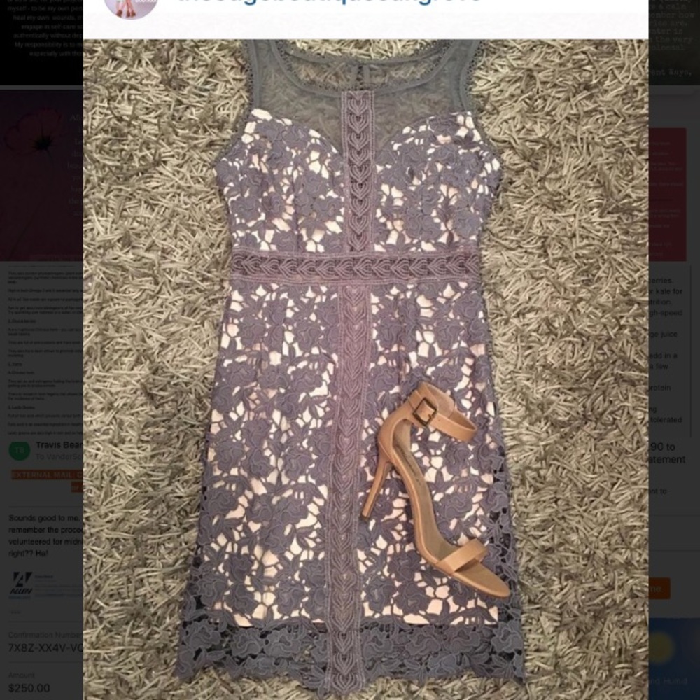 Grey/Cream Lace Dress